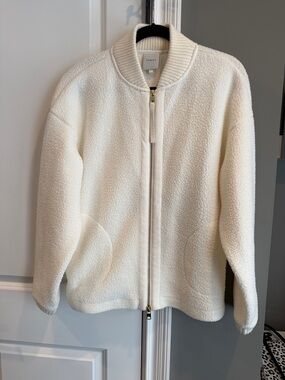 Varley Ivory Sherpa Zip-Front Jacket